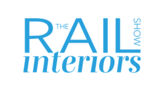 The logo of "The Rail Interiors Show" is displayed in blue on a white background.