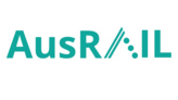 The AusRail logo with teal-coloured text on a white background. The AusRail logo with teal-coloured text on a white background.