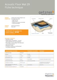Data Sheet Acoustic Floor Mat 29 FR