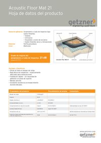 Data Sheet Acoustic Floor Mat 21 ES
