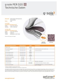 Data sheet g-sole PER D20 DE