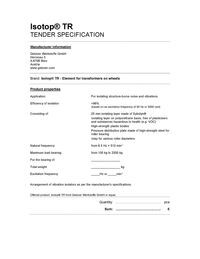 Tender Specification Isotop TR en