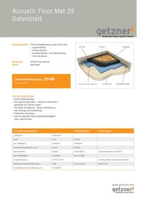 Acoustic Floor Mat 29 Produktdatenblatt