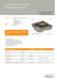 Acoustic Floor Mat 26 Produktionsdatenblatt