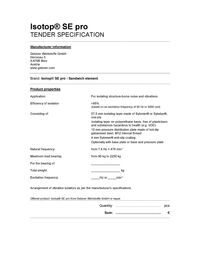 Tender Specification Isotop SE pro en