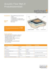 Acoustic Floor Mat 21 Produktionsdatenblatt