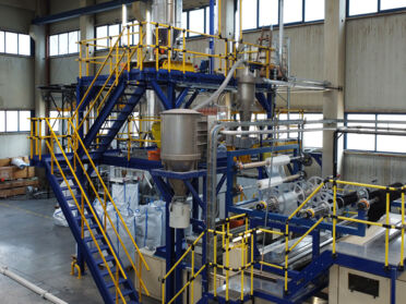 Getzner uses technology for pressing granulates for further material innovations in the field of vibration insulation Produktionsanlagen TecInn (Hornstein)