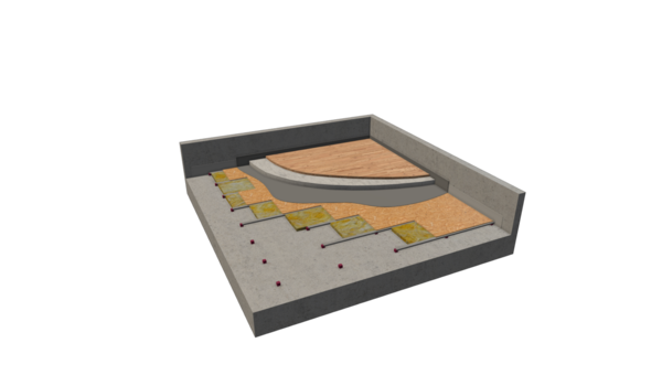 3D Floor Build Up Acoustic Floor Blocks