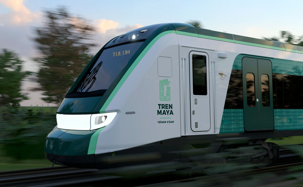 メキシコのトレンマヤ鉄道を走る列車の鉄道車両の浮床防振材 | Getzner Werkstoffe