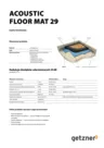 Data Sheet Acoustic Floor Mat 29 PL