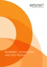 Broschüre Qualität, Sicherheit und ESG-Politik DE