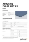 Data Sheet Acoustic Floor Mat 29 DE