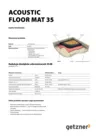 Data Sheet Acoustic Floor Mat 35 PL