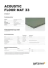 Data Sheet Acoustic Floor Mat 33 DE
